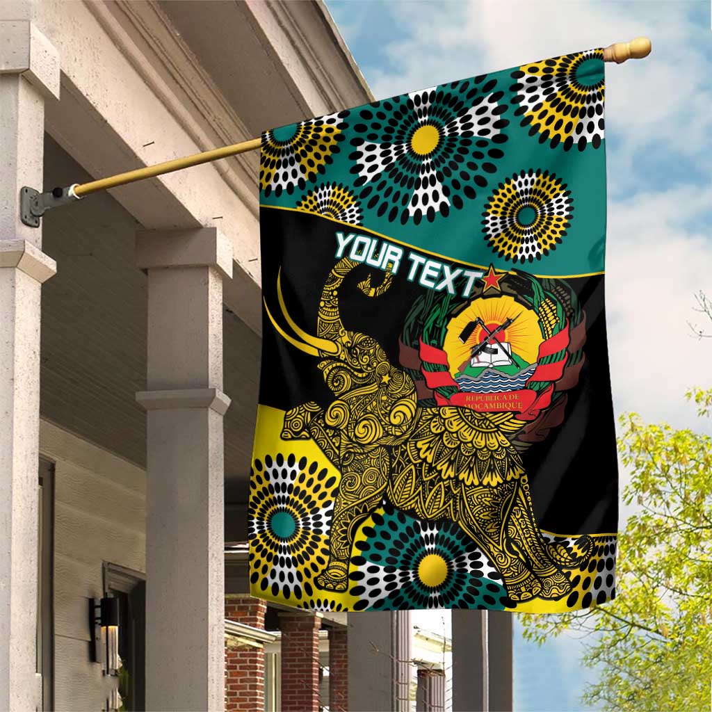 Personalized Mozambique Garden Flag African Elephant With Capunala Pattern LT15