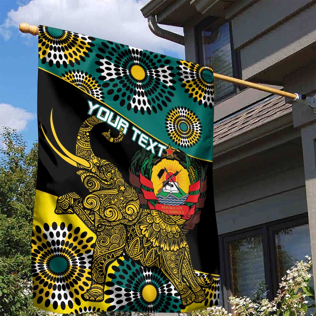 Personalized Mozambique Garden Flag African Elephant With Capunala Pattern LT15
