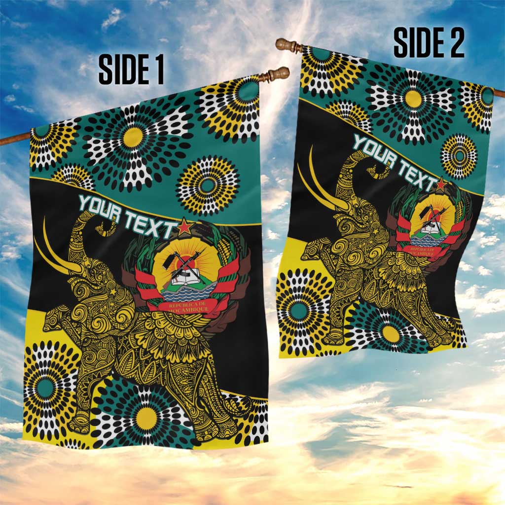 Personalized Mozambique Garden Flag African Elephant With Capunala Pattern LT15