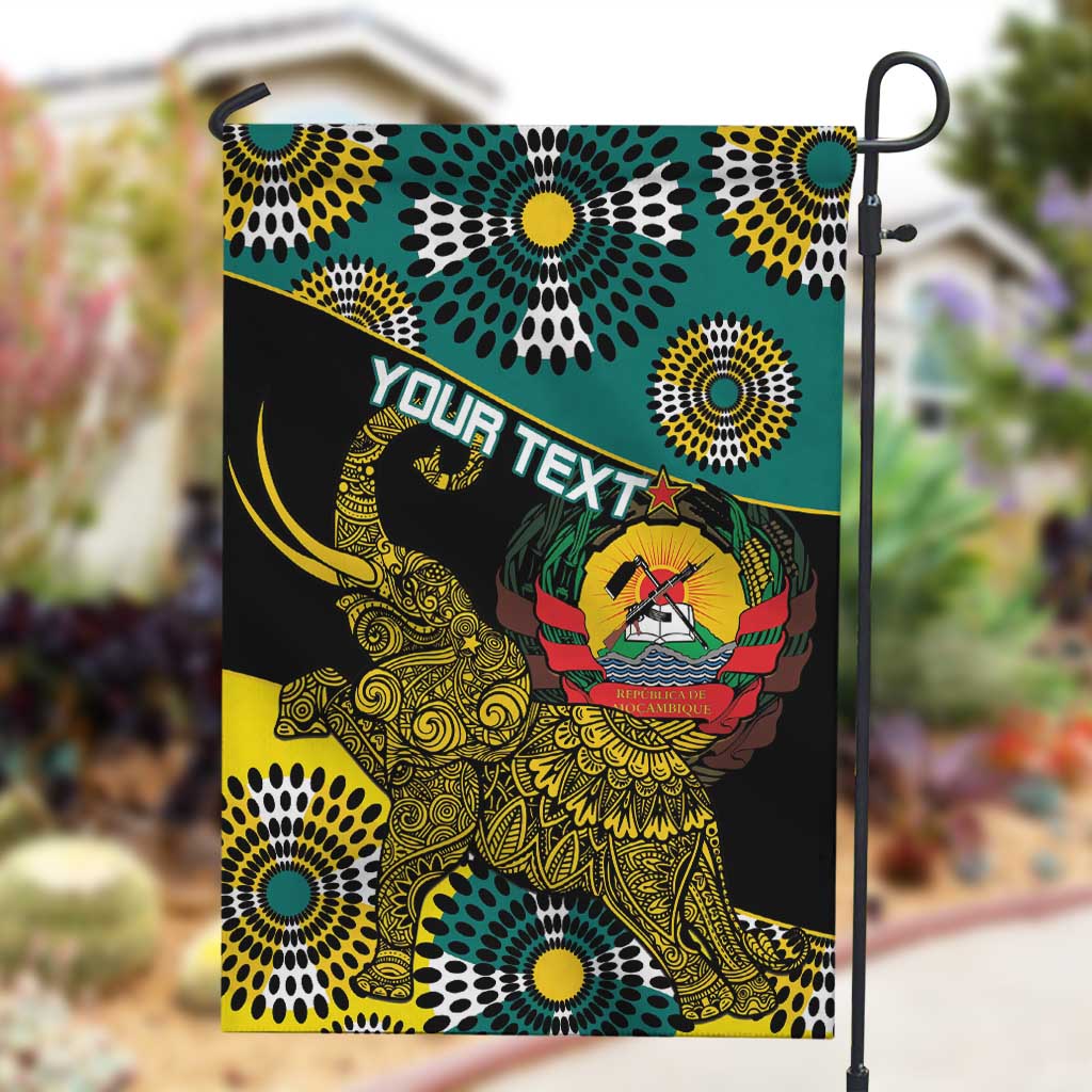 Personalized Mozambique Garden Flag African Elephant With Capunala Pattern LT15