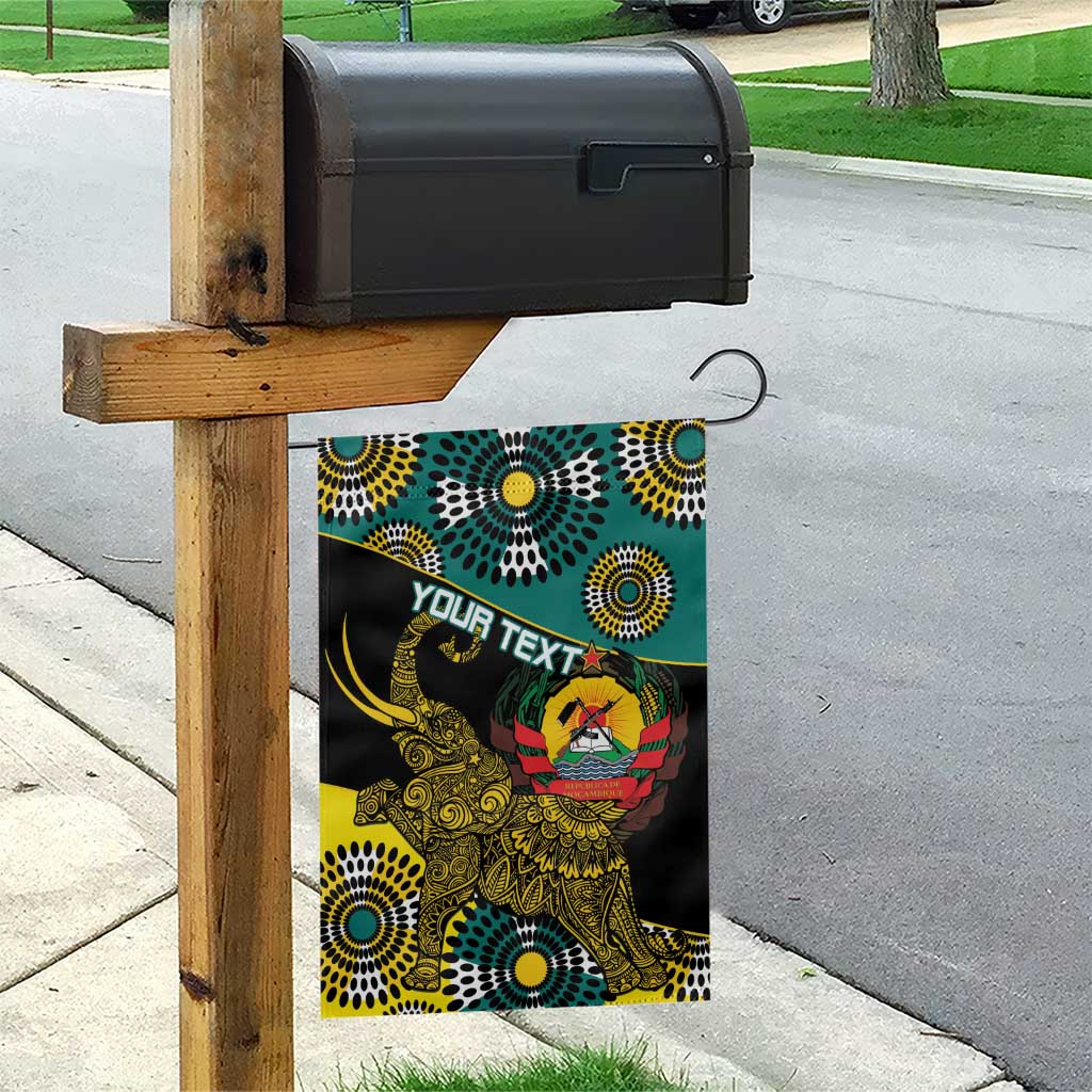 Personalized Mozambique Garden Flag African Elephant With Capunala Pattern LT15