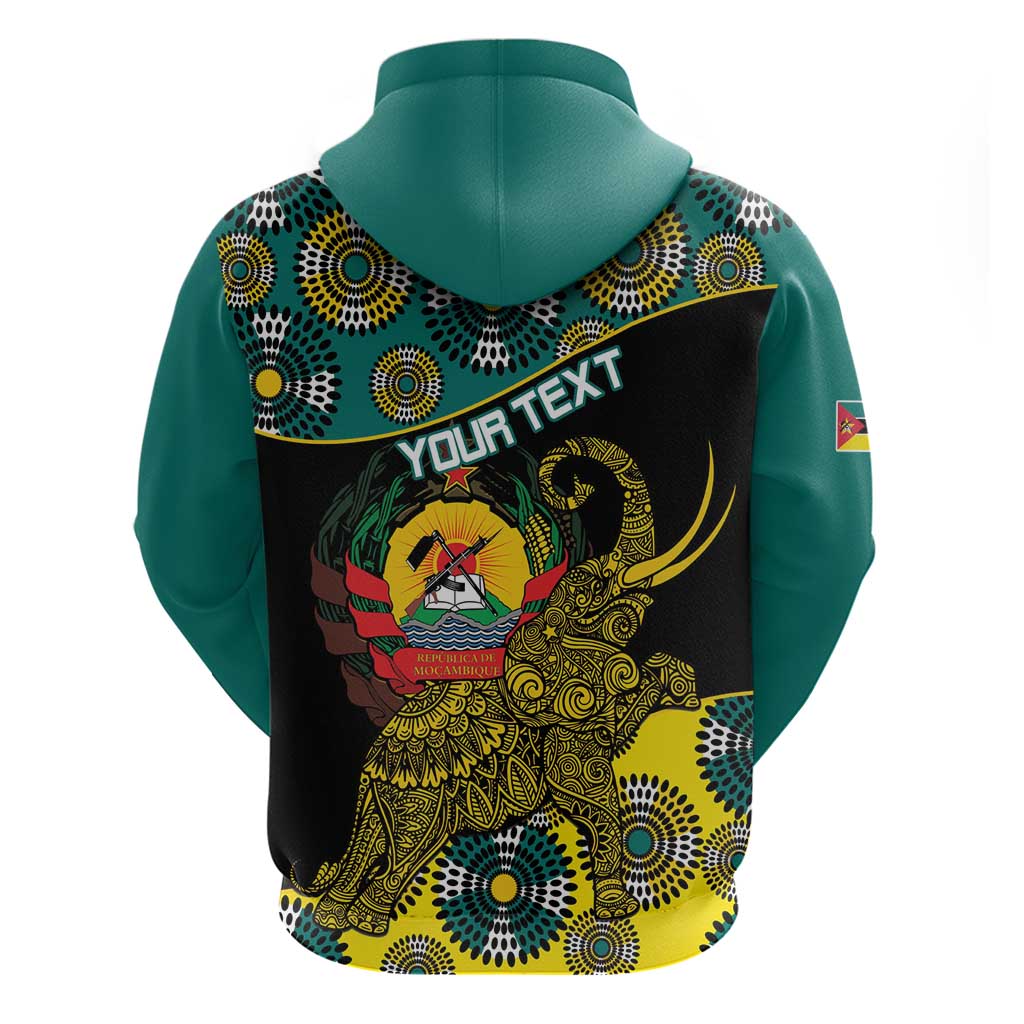 Personalised Mozambique Hoodie African Elephant With Coat Of Arms LT15