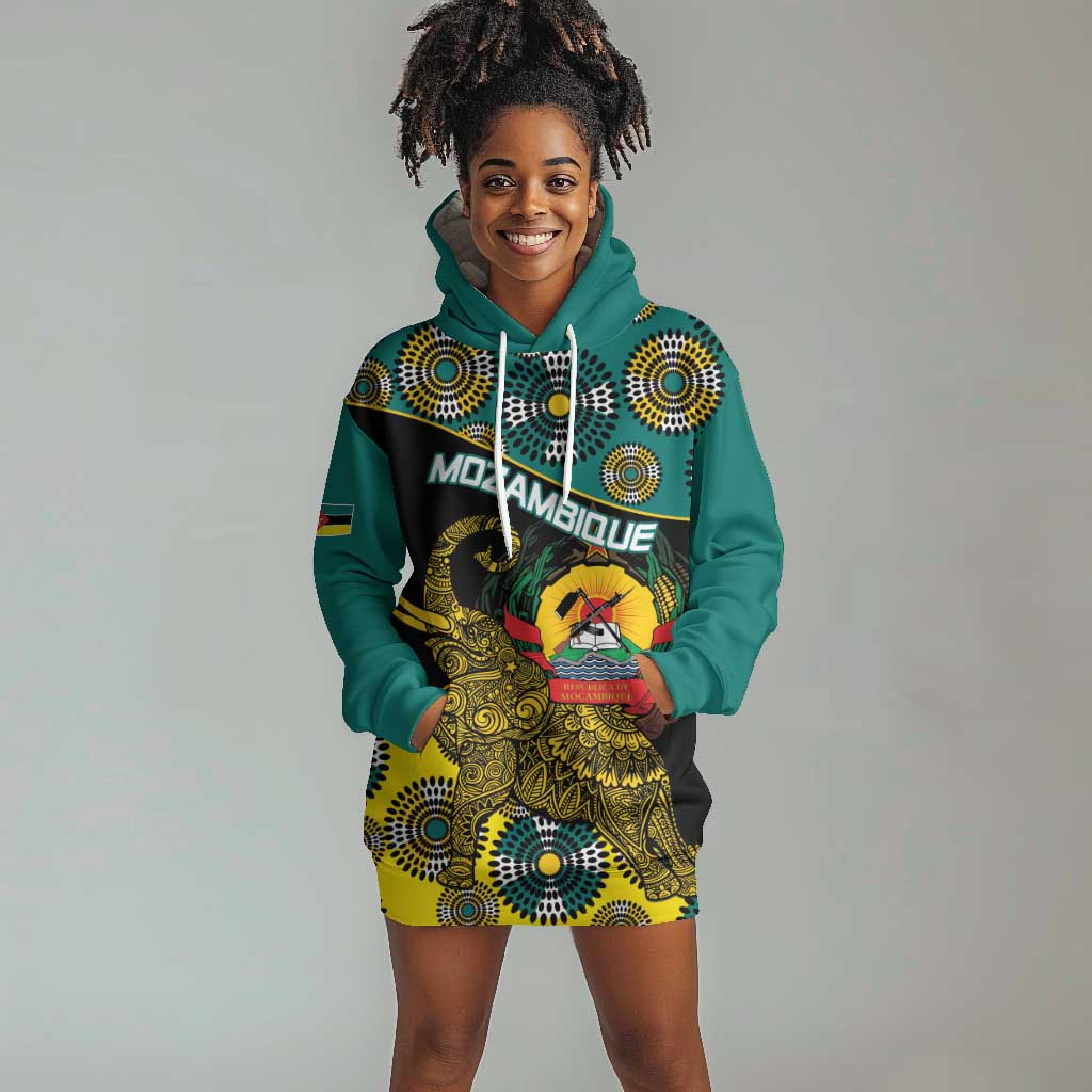Personalized Mozambique Hoodie Dress African Elephant With Capunala Pattern LT15