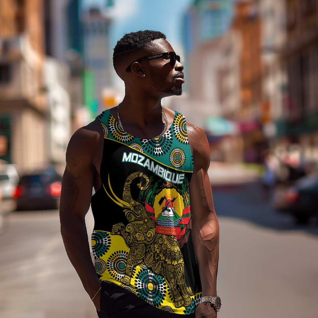 Personalized Mozambique Men Tank Top African Elephant With Capunala Pattern LT15