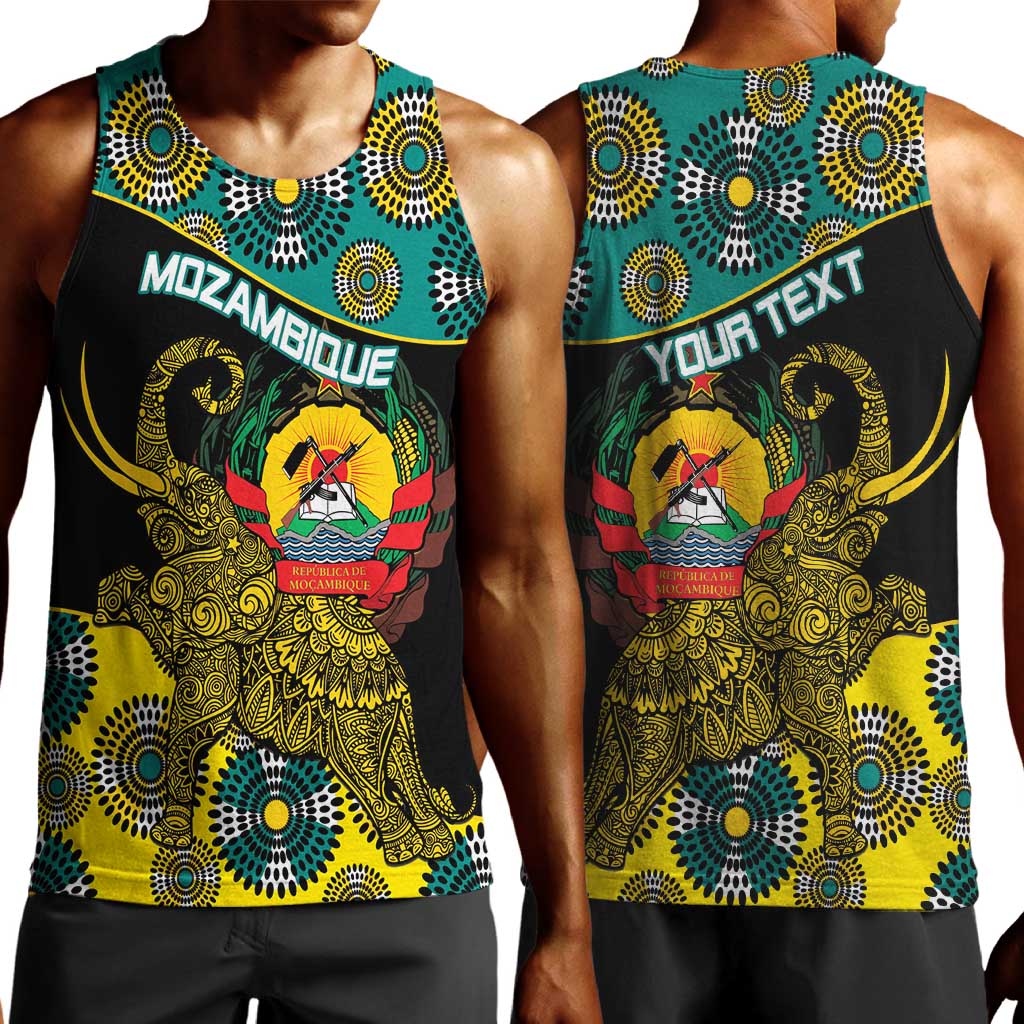 Personalized Mozambique Men Tank Top African Elephant With Capunala Pattern LT15
