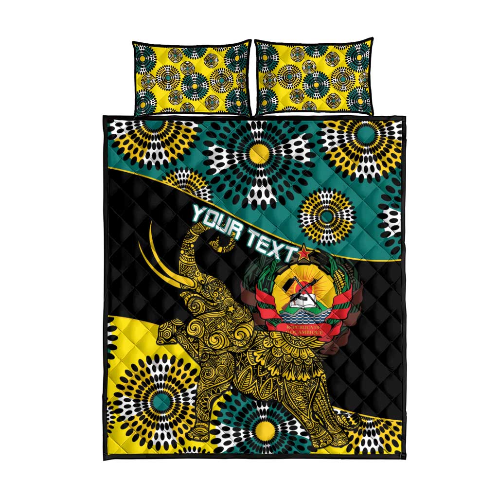 Personalized Mozambique Quilt Bed Set African Elephant With Capunala Pattern LT15