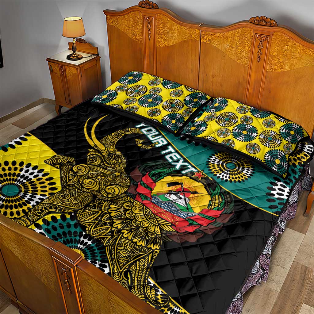 Personalized Mozambique Quilt Bed Set African Elephant With Capunala Pattern LT15