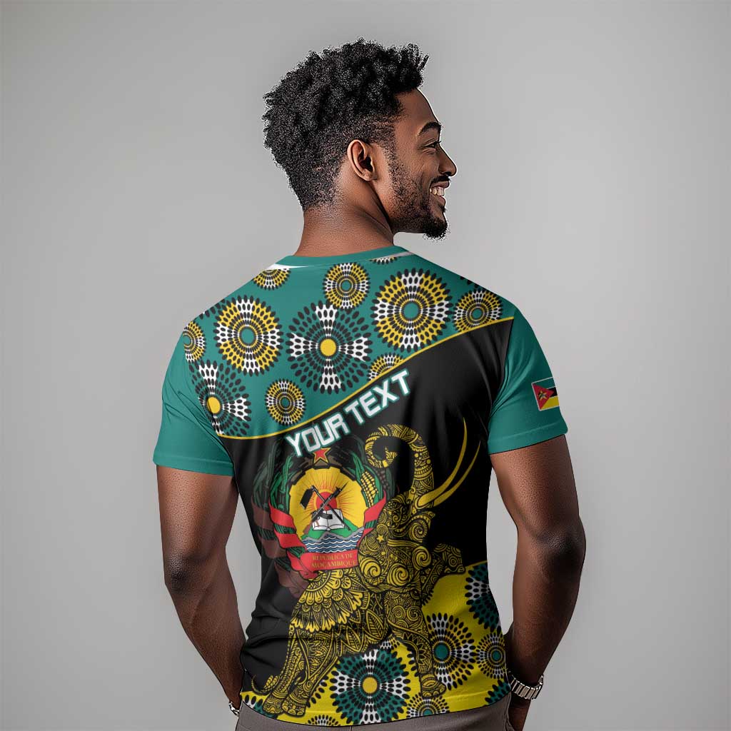 Personalized Mozambique T shirt African Elephant With Capunala Pattern LT15