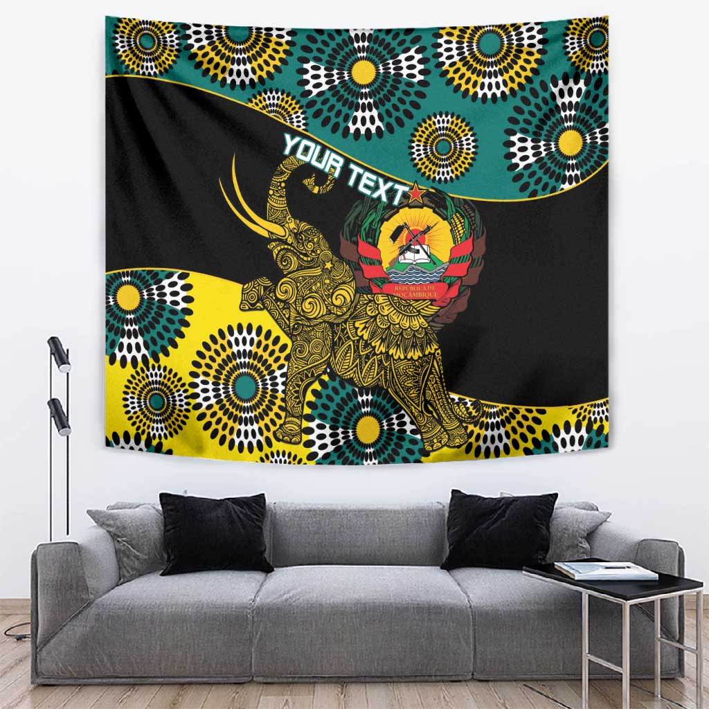 Personalized Mozambique Tapestry African Elephant With Capunala Pattern LT15