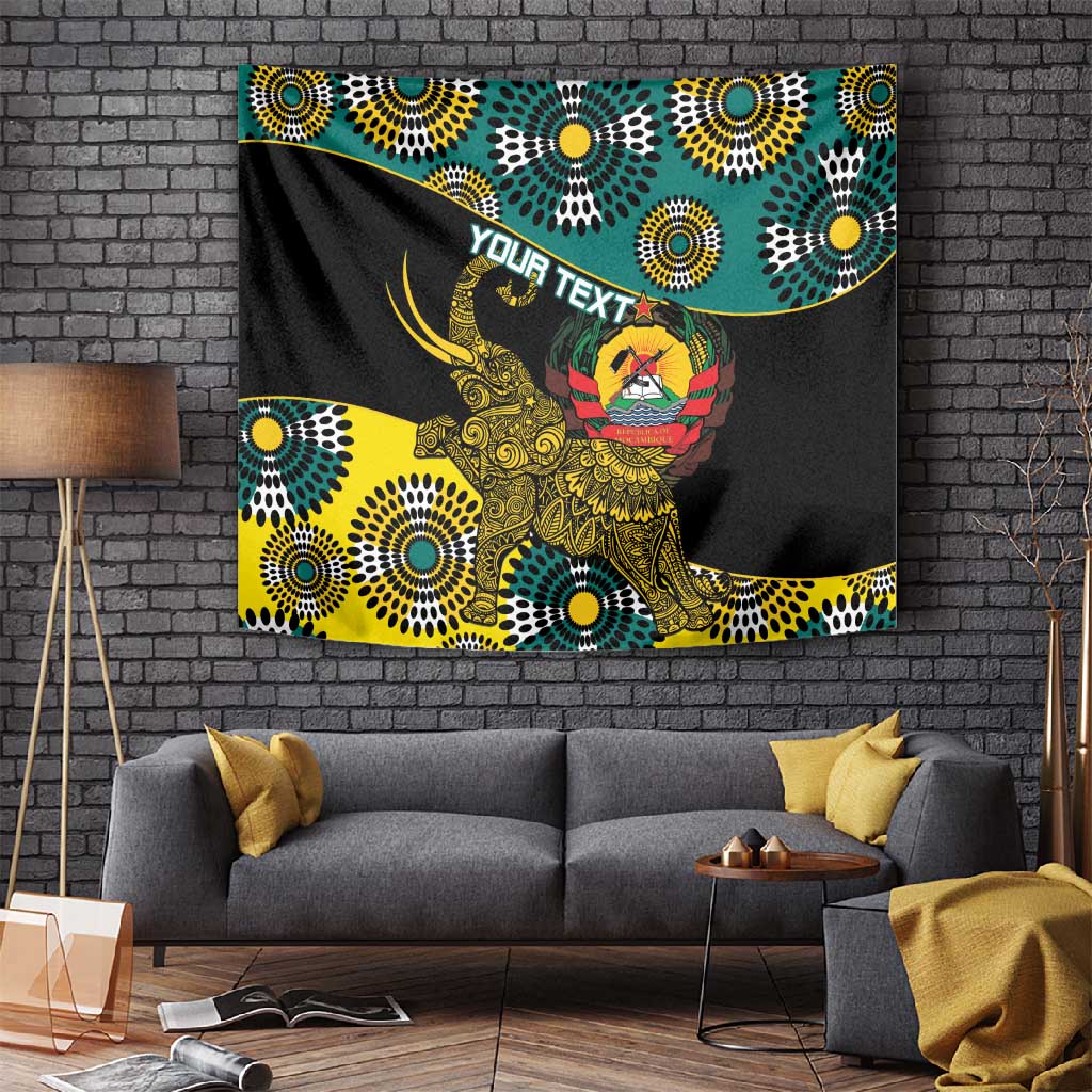 Personalized Mozambique Tapestry African Elephant With Capunala Pattern LT15
