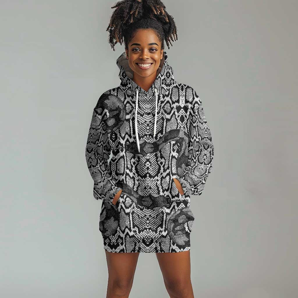 Snake African Skin Animals Pattern Hoodie Dress LT15