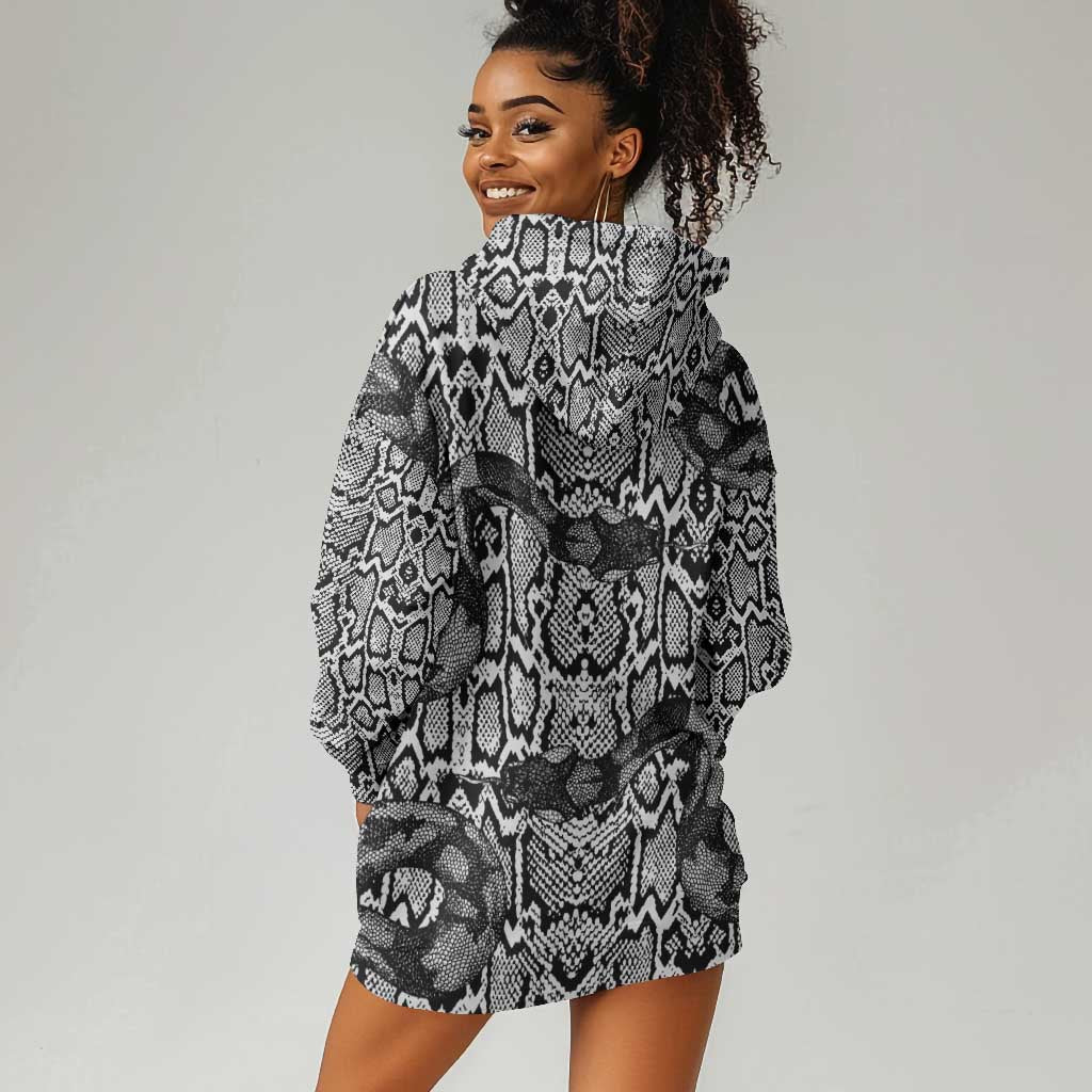 Snake African Skin Animals Pattern Hoodie Dress LT15