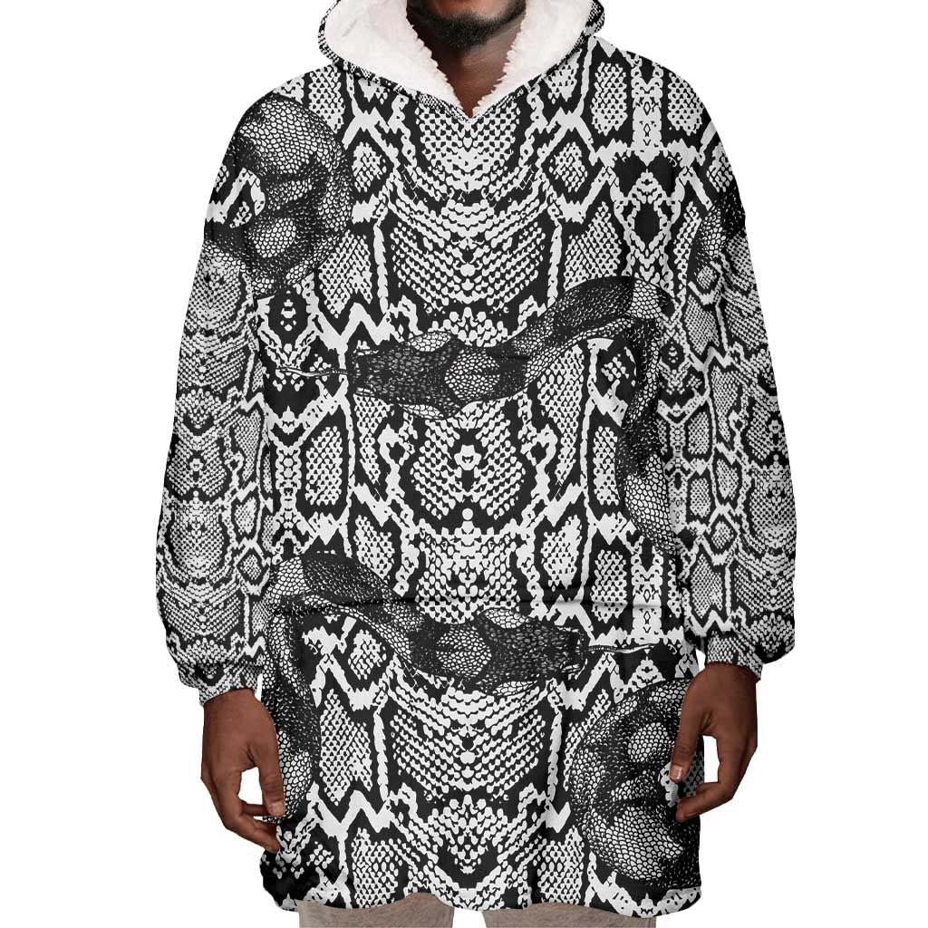 Snake African Skin Animals Pattern Wearable Blanket Hoodie LT15