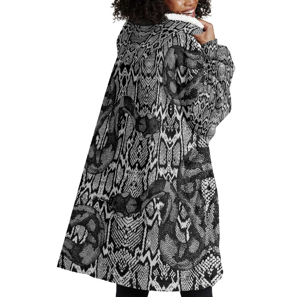 Snake African Skin Animals Pattern Wearable Blanket Hoodie LT15