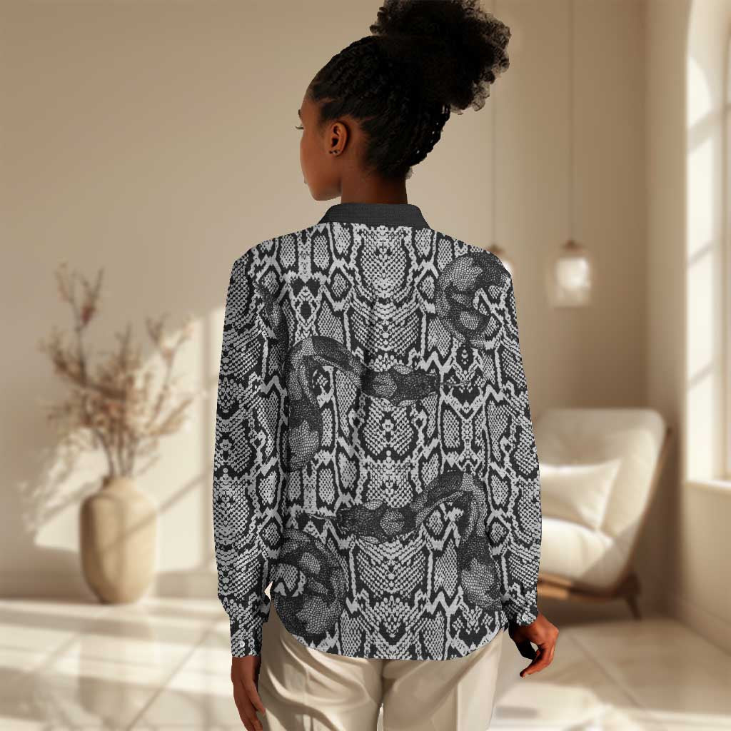Snake African Skin Animals Pattern Women Casual Shirt LT15