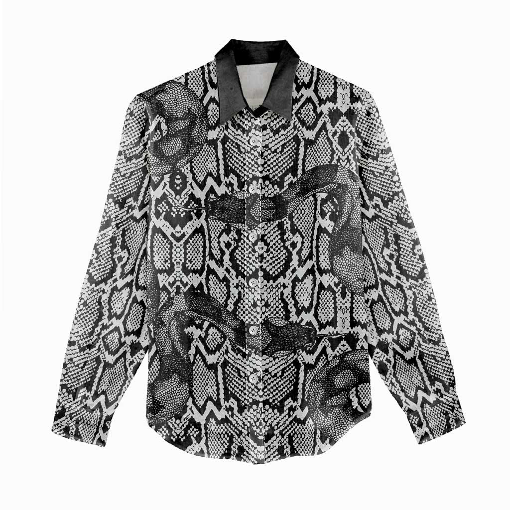 Snake African Skin Animals Pattern Women Casual Shirt LT15