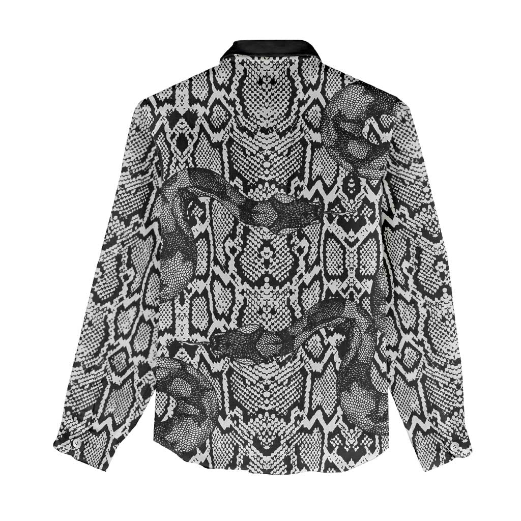 Snake African Skin Animals Pattern Women Casual Shirt LT15