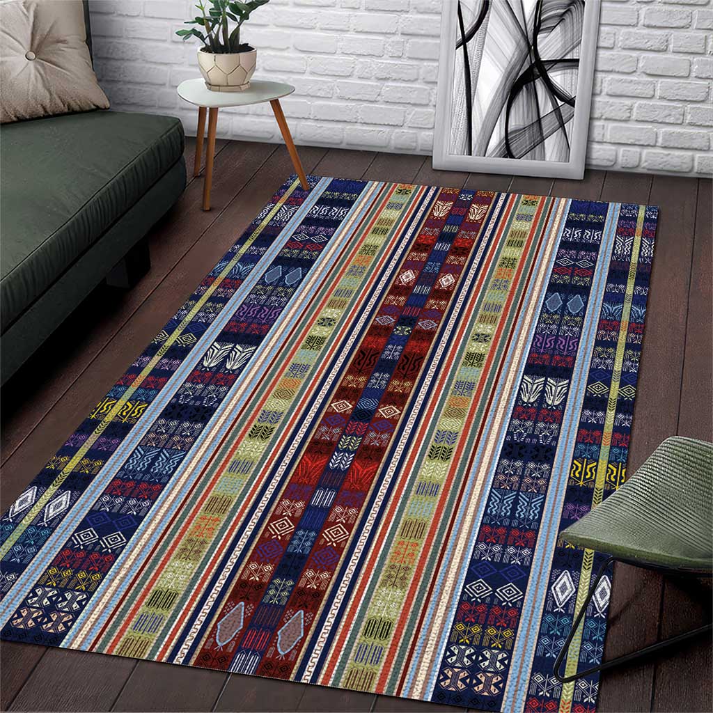 Lamba Mpanjaka Malagasy Traditional Pattern Area Rug LT15