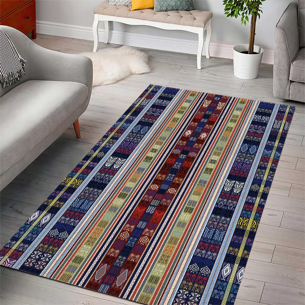 Lamba Mpanjaka Malagasy Traditional Pattern Area Rug LT15