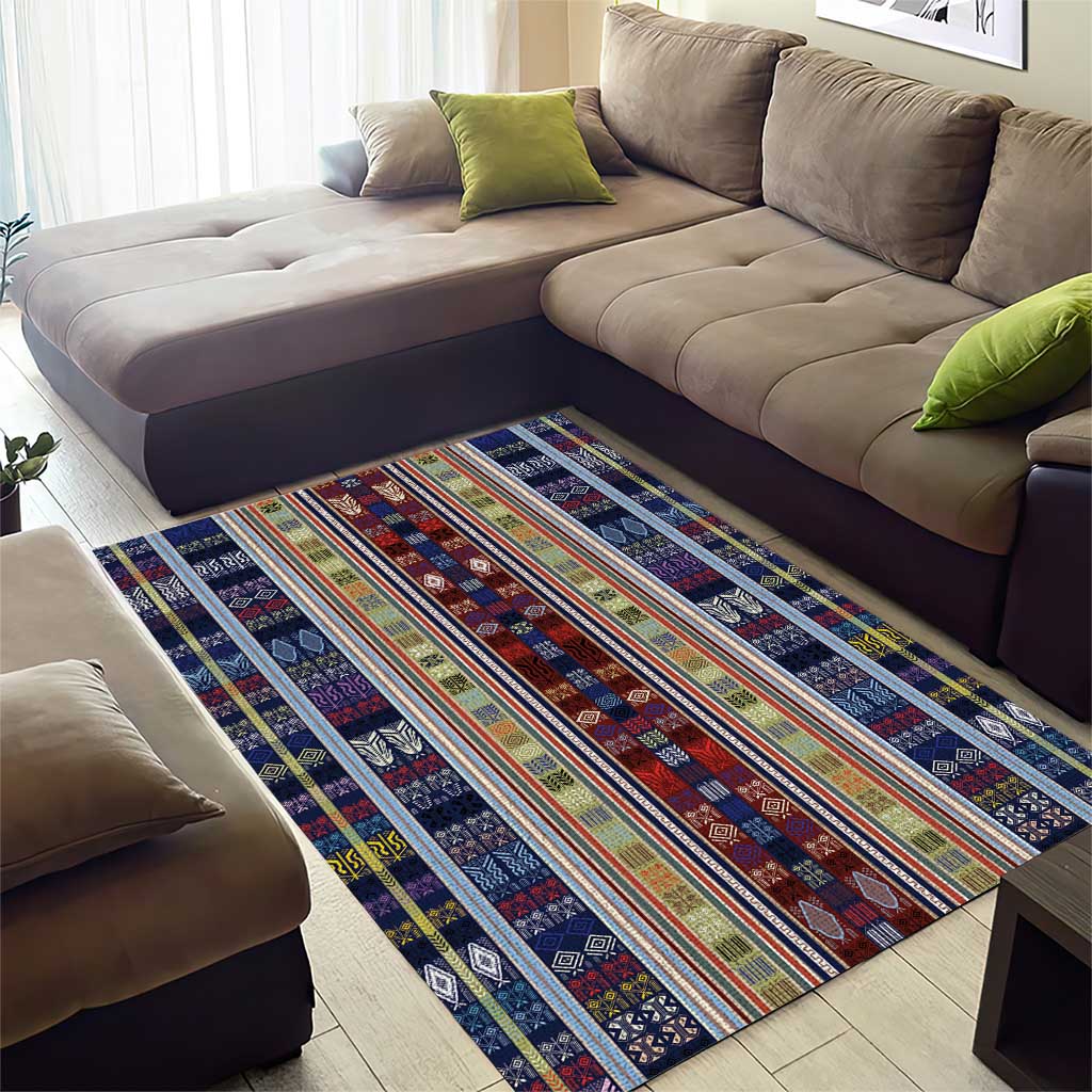Lamba Mpanjaka Malagasy Traditional Pattern Area Rug LT15