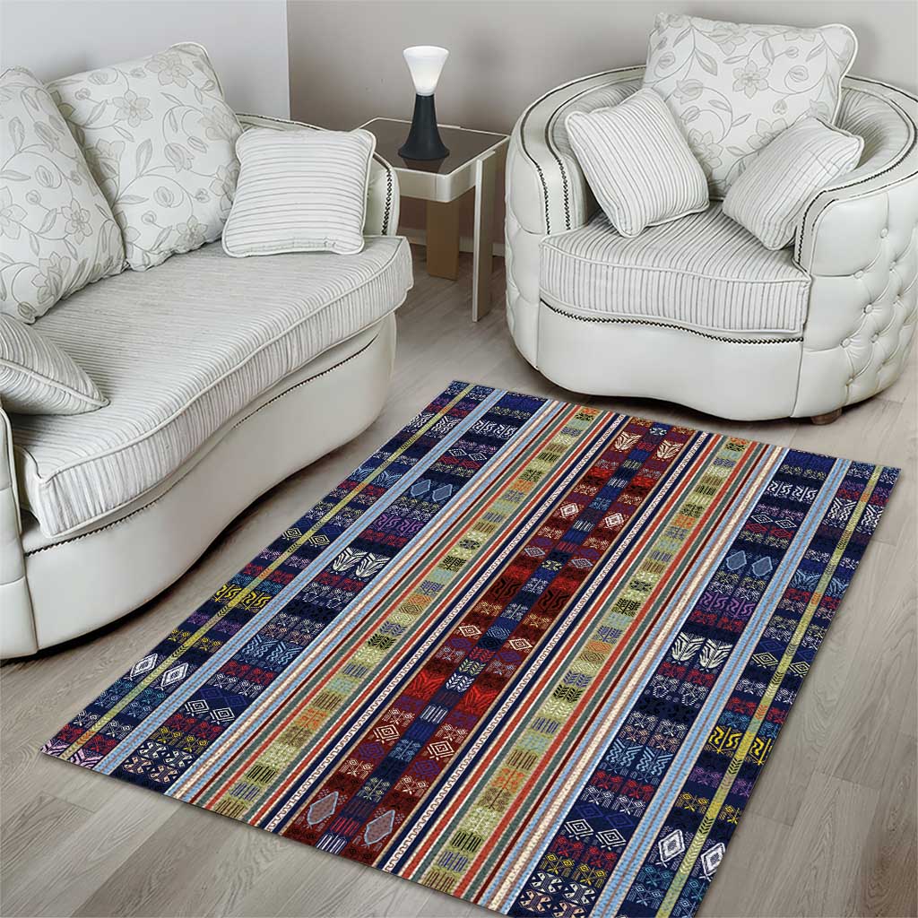 Lamba Mpanjaka Malagasy Traditional Pattern Area Rug LT15
