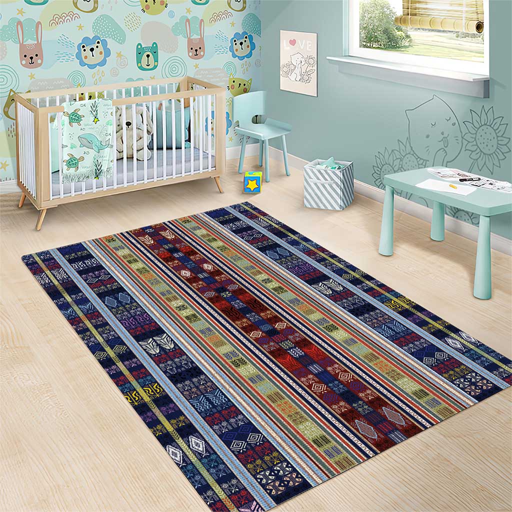 Lamba Mpanjaka Malagasy Traditional Pattern Area Rug LT15