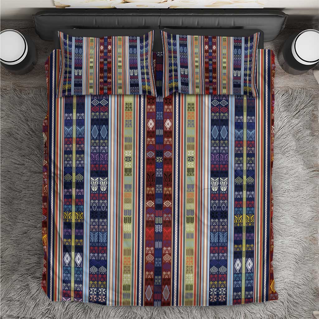 Lamba Mpanjaka Malagasy Traditional Pattern Bedding Set LT15