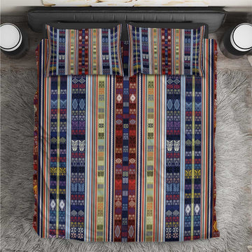Lamba Mpanjaka Malagasy Traditional Pattern Bedding Set LT15
