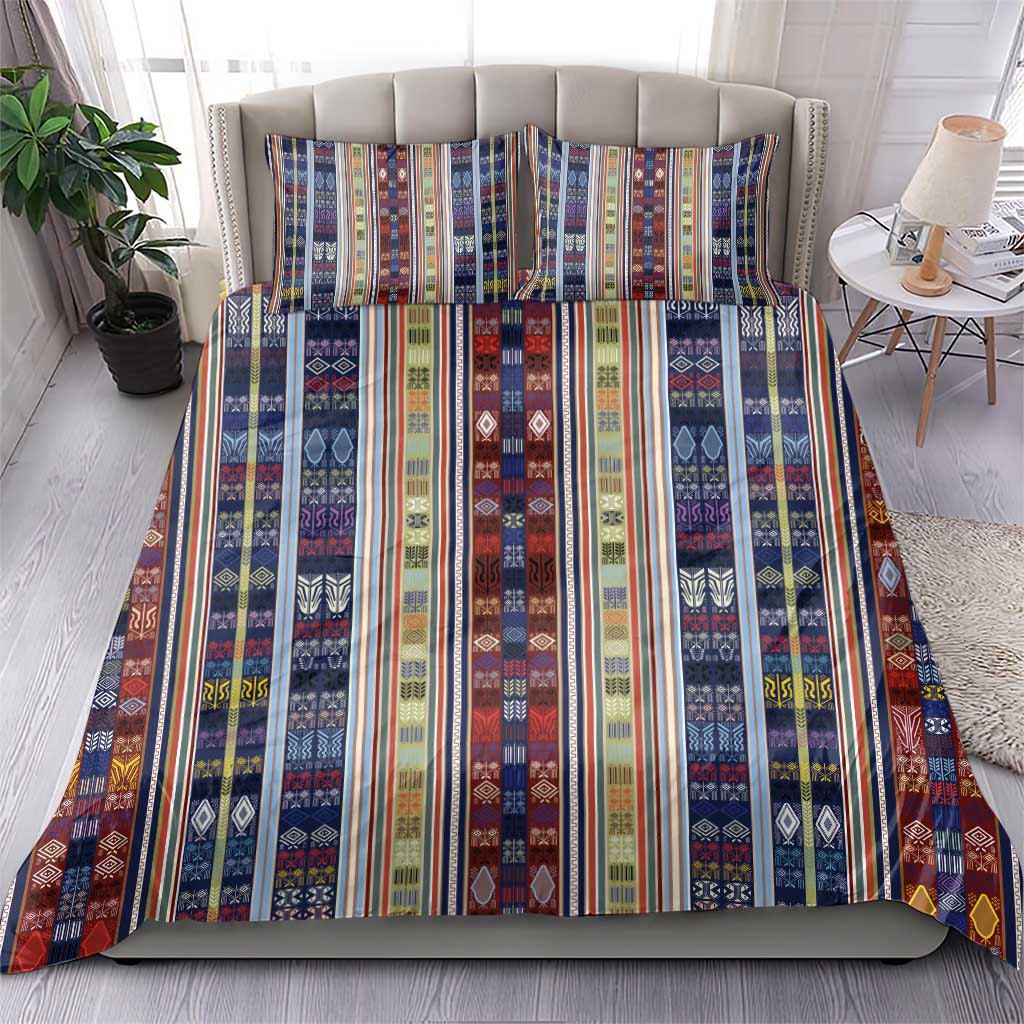 Lamba Mpanjaka Malagasy Traditional Pattern Bedding Set LT15