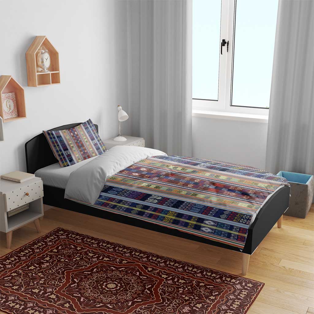 Lamba Mpanjaka Malagasy Traditional Pattern Bedding Set LT15