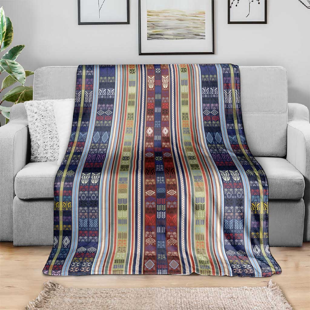 Lamba Mpanjaka Malagasy Traditional Pattern Blanket LT15