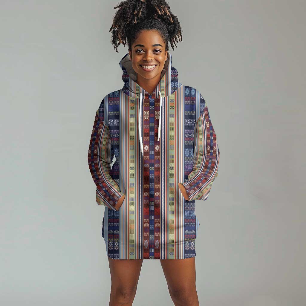 Lamba Mpanjaka Malagasy Traditional Pattern Hoodie Dress LT15