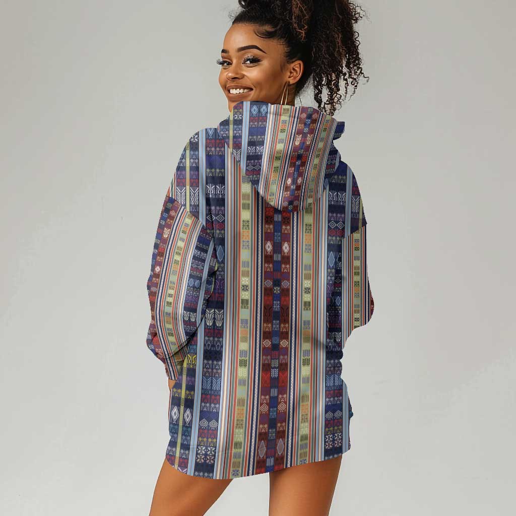 Lamba Mpanjaka Malagasy Traditional Pattern Hoodie Dress LT15