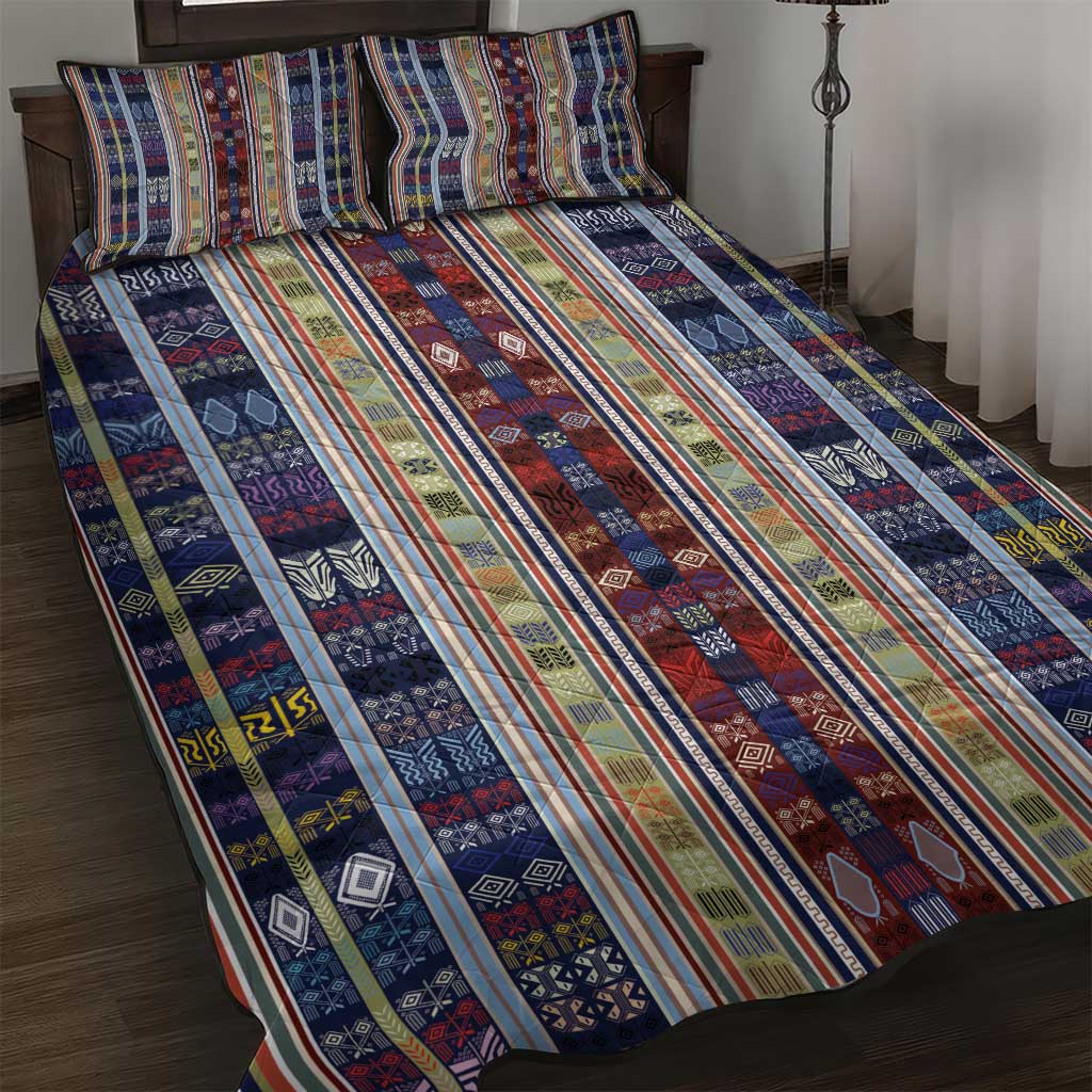 Lamba Mpanjaka Malagasy Traditional Pattern Quilt Bed Set LT15