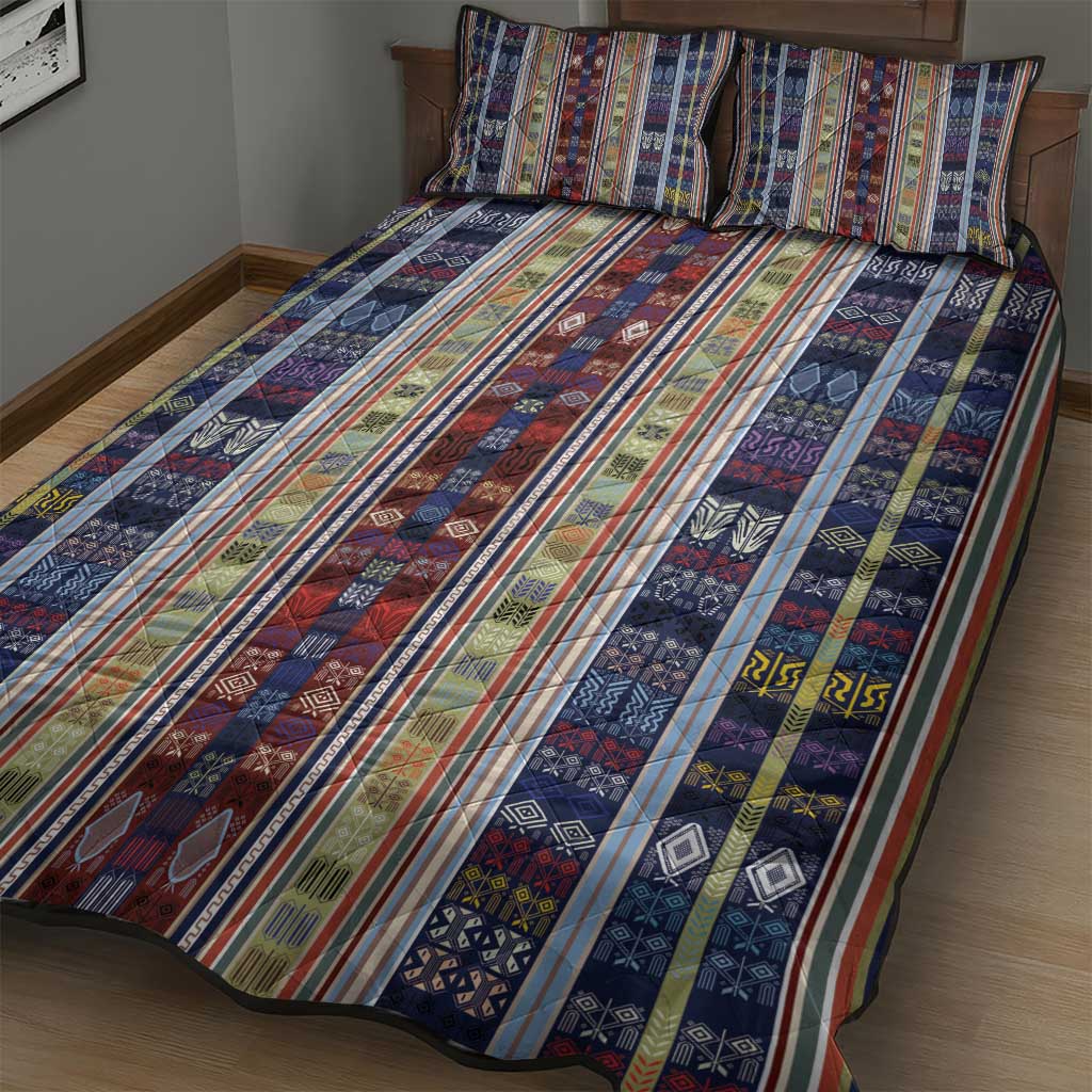Lamba Mpanjaka Malagasy Traditional Pattern Quilt Bed Set LT15