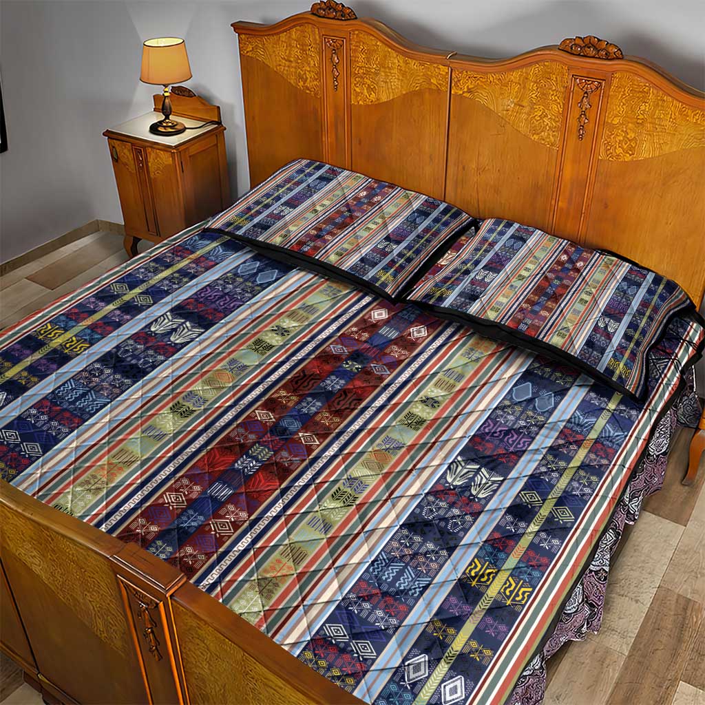 Lamba Mpanjaka Malagasy Traditional Pattern Quilt Bed Set LT15