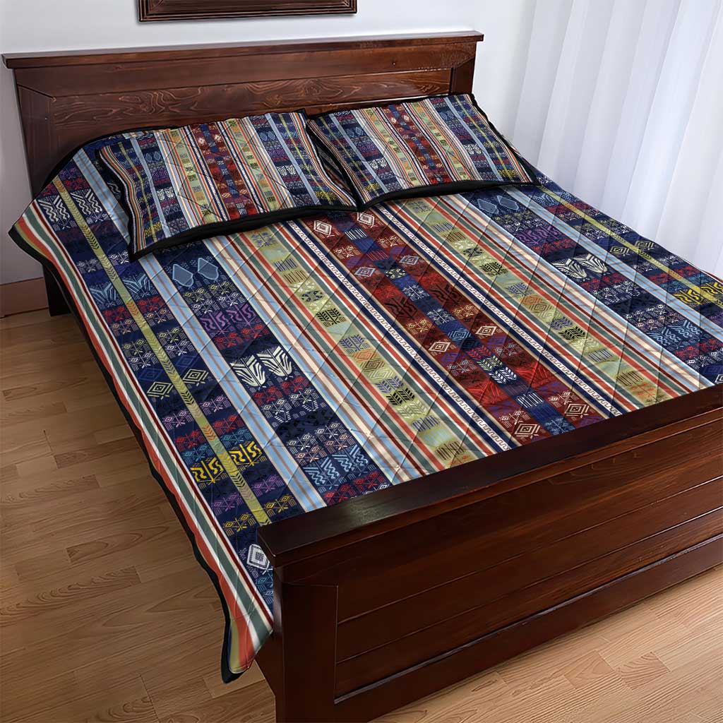 Lamba Mpanjaka Malagasy Traditional Pattern Quilt Bed Set LT15