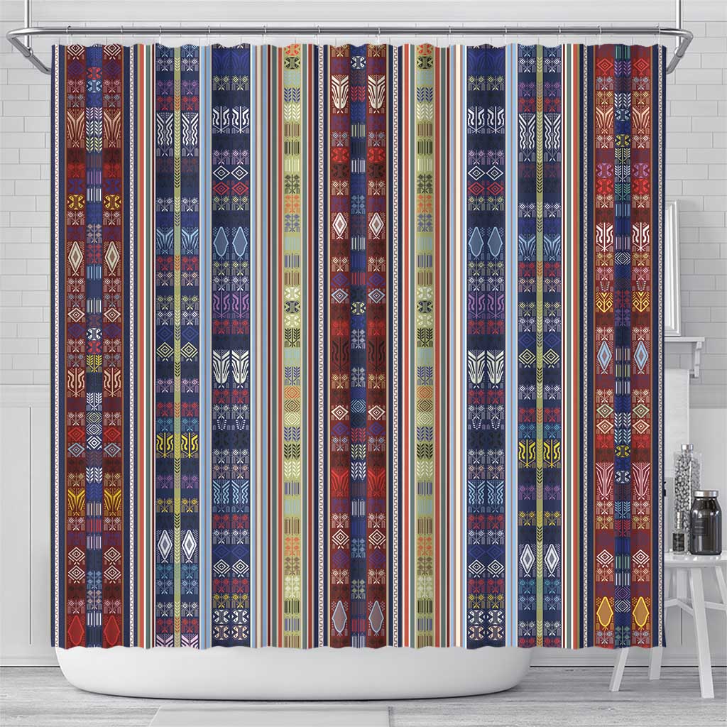 Lamba Mpanjaka Madagascar Shower Curtain Traditional Pattern LT15