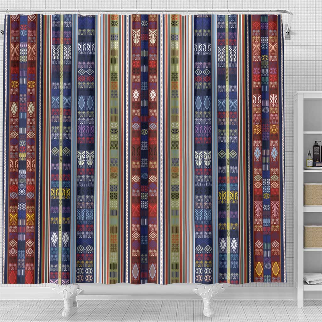 Lamba Mpanjaka Madagascar Shower Curtain Traditional Pattern LT15