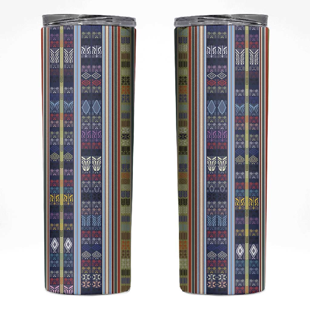 Lamba Mpanjaka Malagasy Traditional Pattern Skinny Tumbler LT15