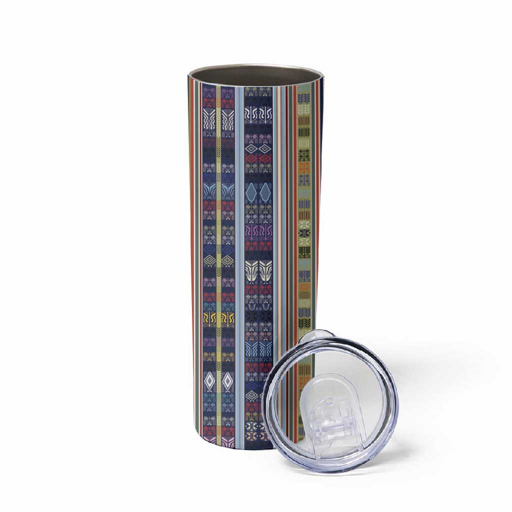 Lamba Mpanjaka Malagasy Traditional Pattern Skinny Tumbler LT15