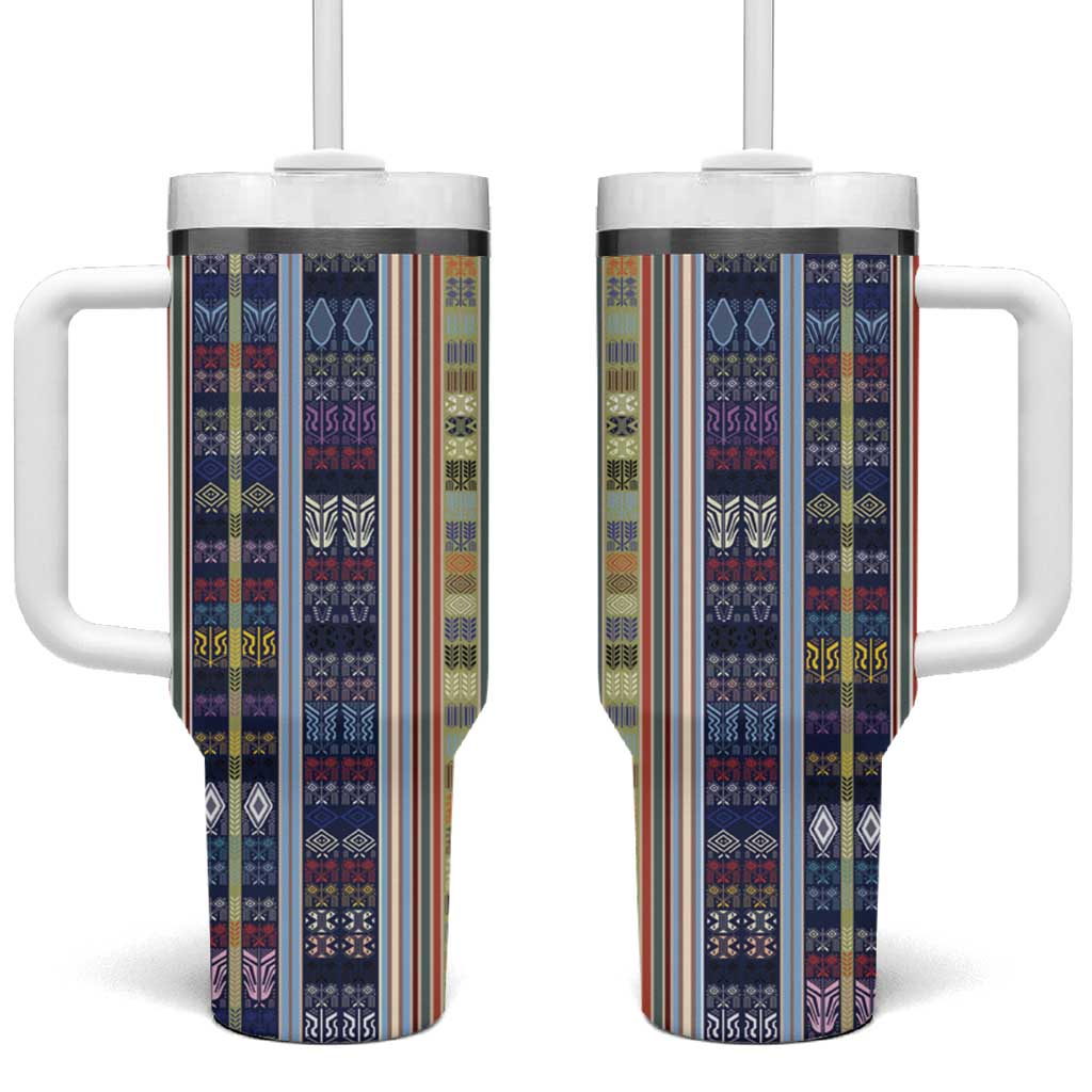 Lamba Mpanjaka Malagasy Traditional Pattern Tumbler With Handle LT15