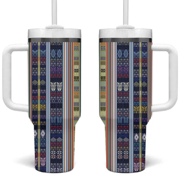 Lamba Mpanjaka Malagasy Traditional Pattern Tumbler With Handle LT15
