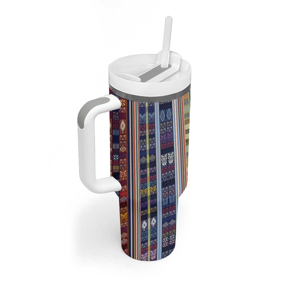 Lamba Mpanjaka Malagasy Traditional Pattern Tumbler With Handle LT15