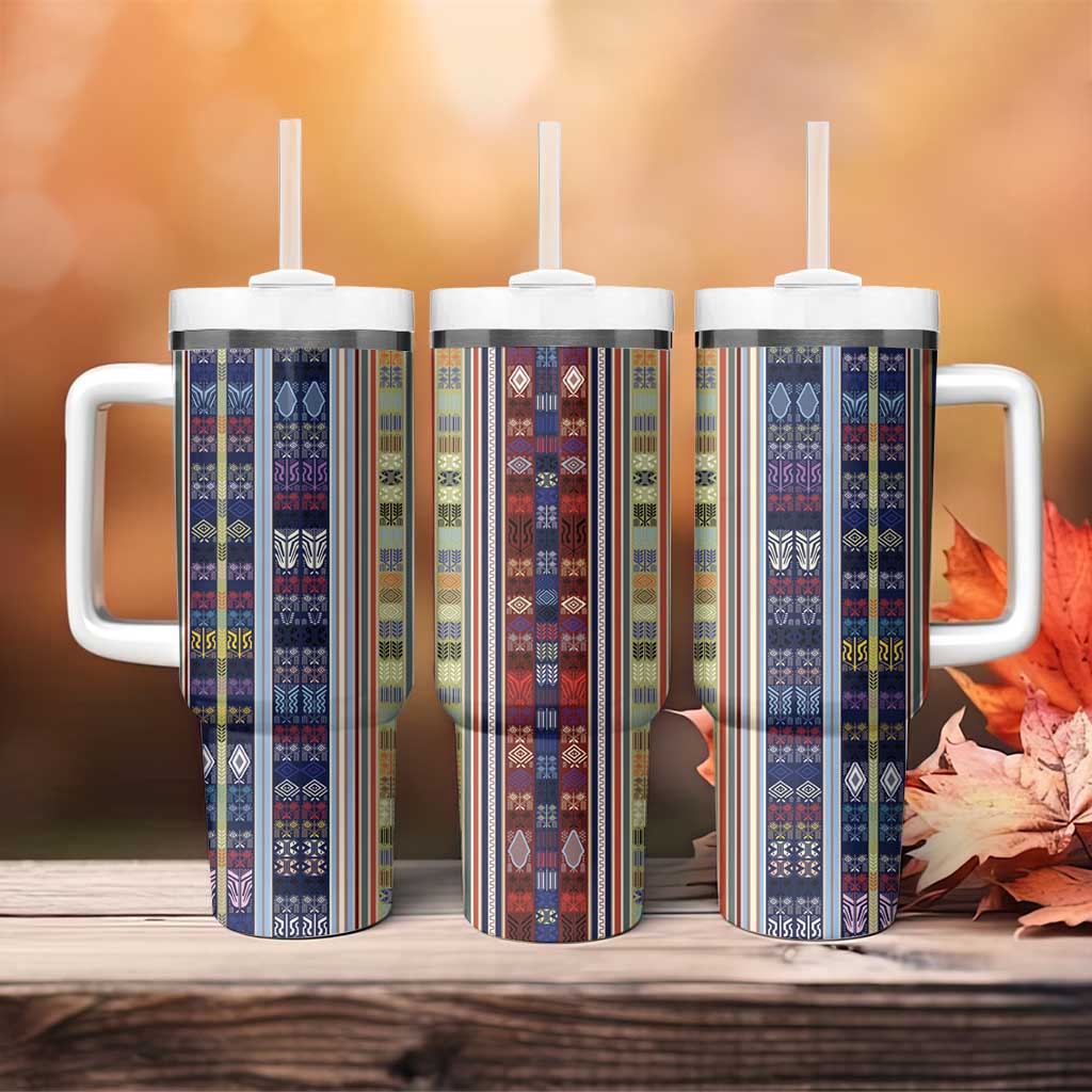 Lamba Mpanjaka Malagasy Traditional Pattern Tumbler With Handle LT15