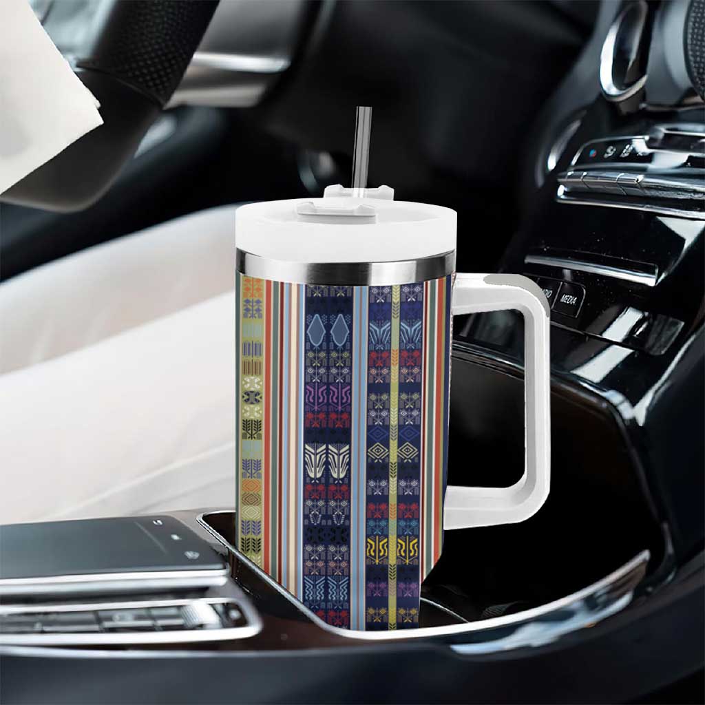 Lamba Mpanjaka Malagasy Traditional Pattern Tumbler With Handle LT15