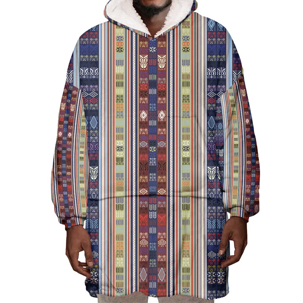 Lamba Mpanjaka Malagasy Traditional Pattern Wearable Blanket Hoodie LT15
