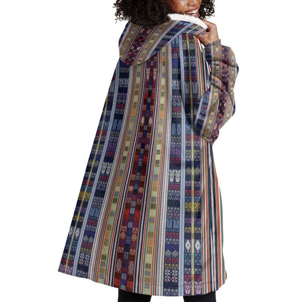 Lamba Mpanjaka Malagasy Traditional Pattern Wearable Blanket Hoodie LT15