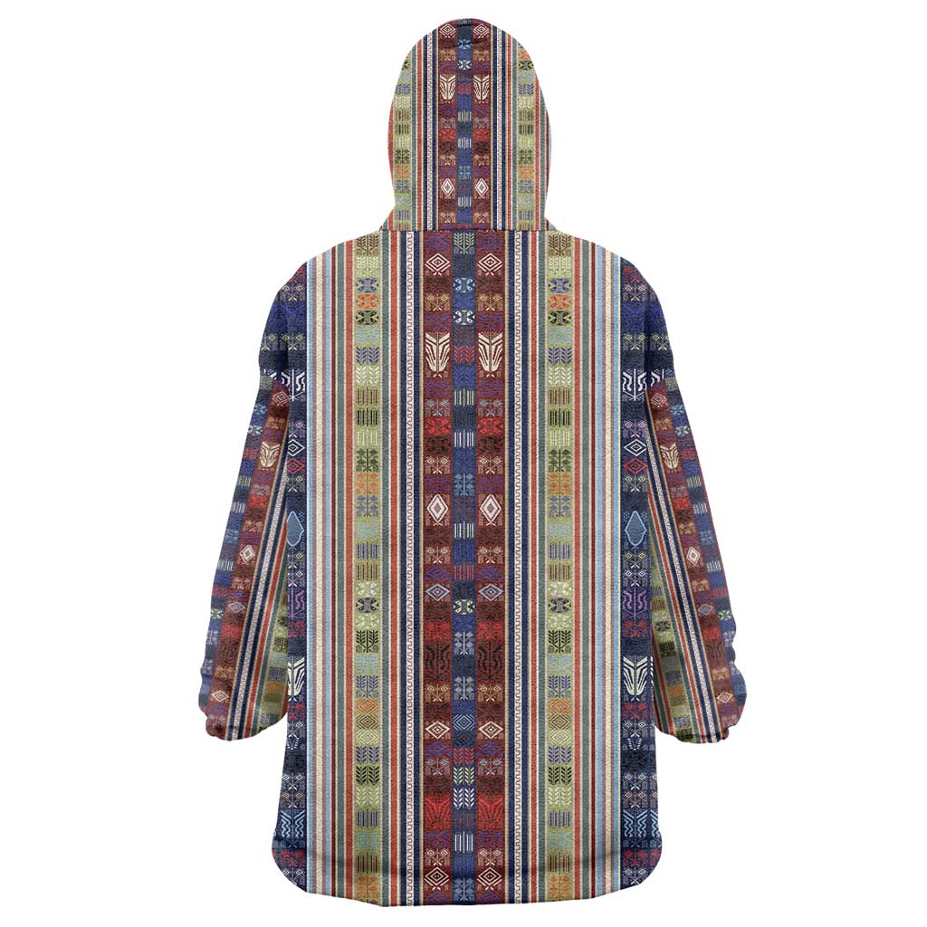 Lamba Mpanjaka Malagasy Traditional Pattern Wearable Blanket Hoodie LT15