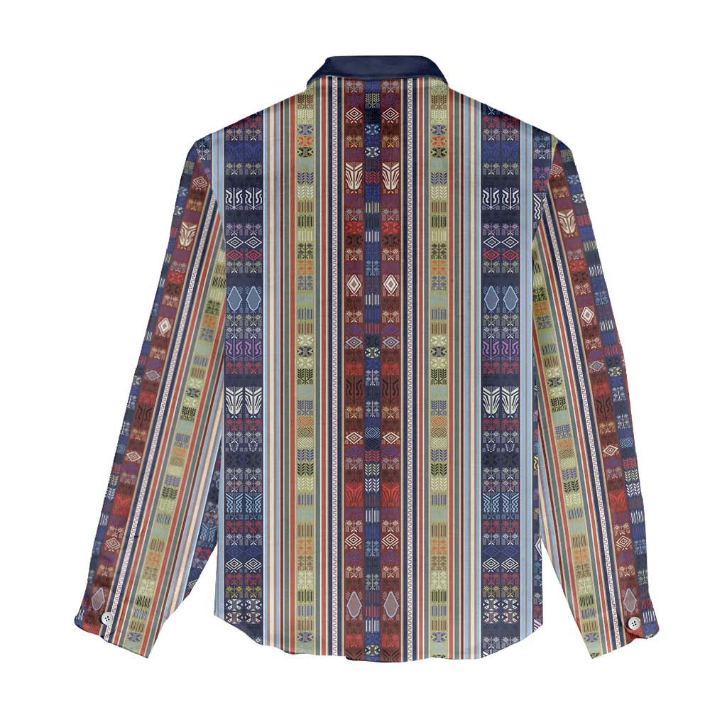 Lamba Mpanjaka Malagasy Traditional Pattern Women Casual Shirt LT15